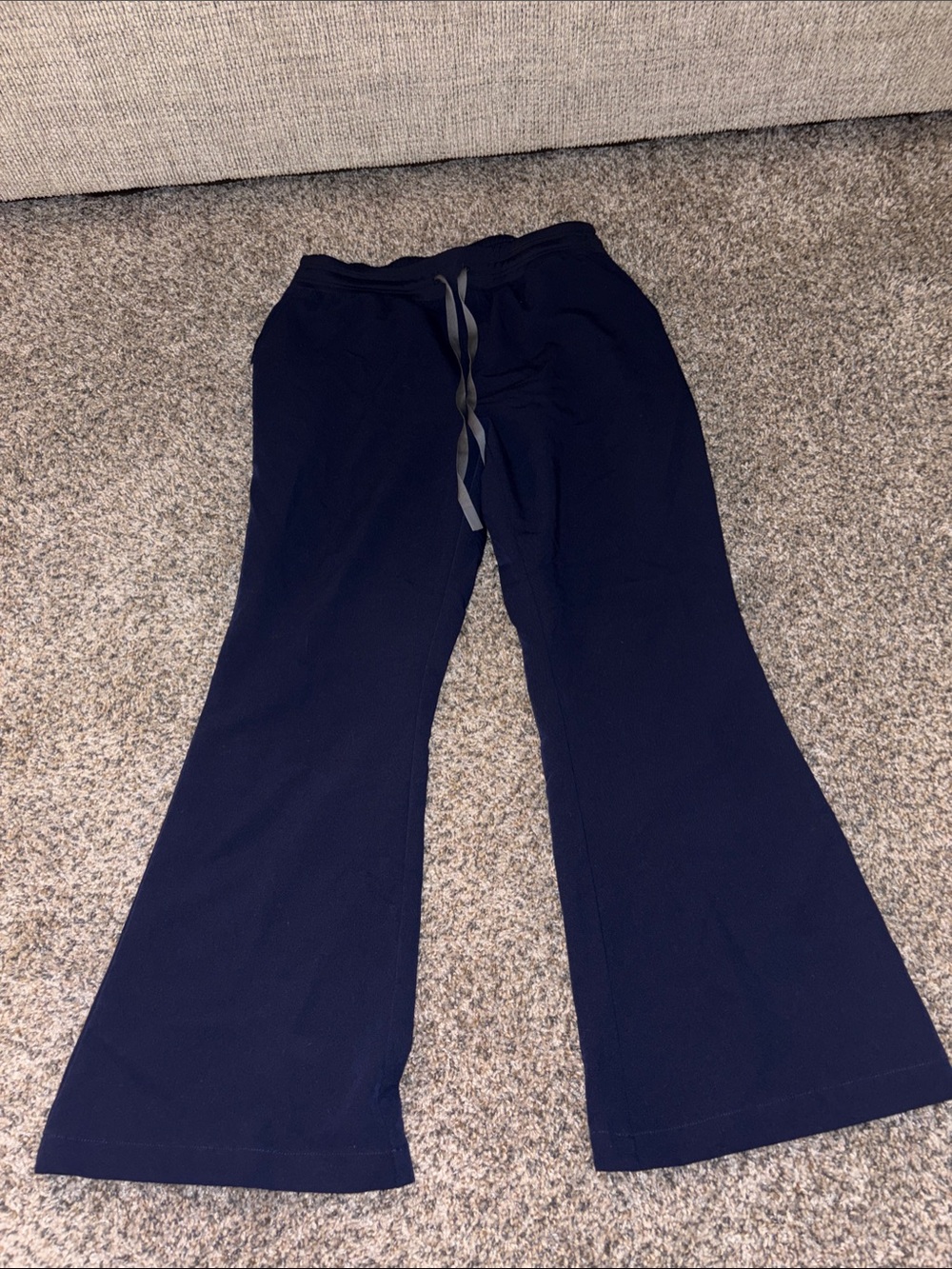 Figs Navy Flared Pull-On scrub pants
